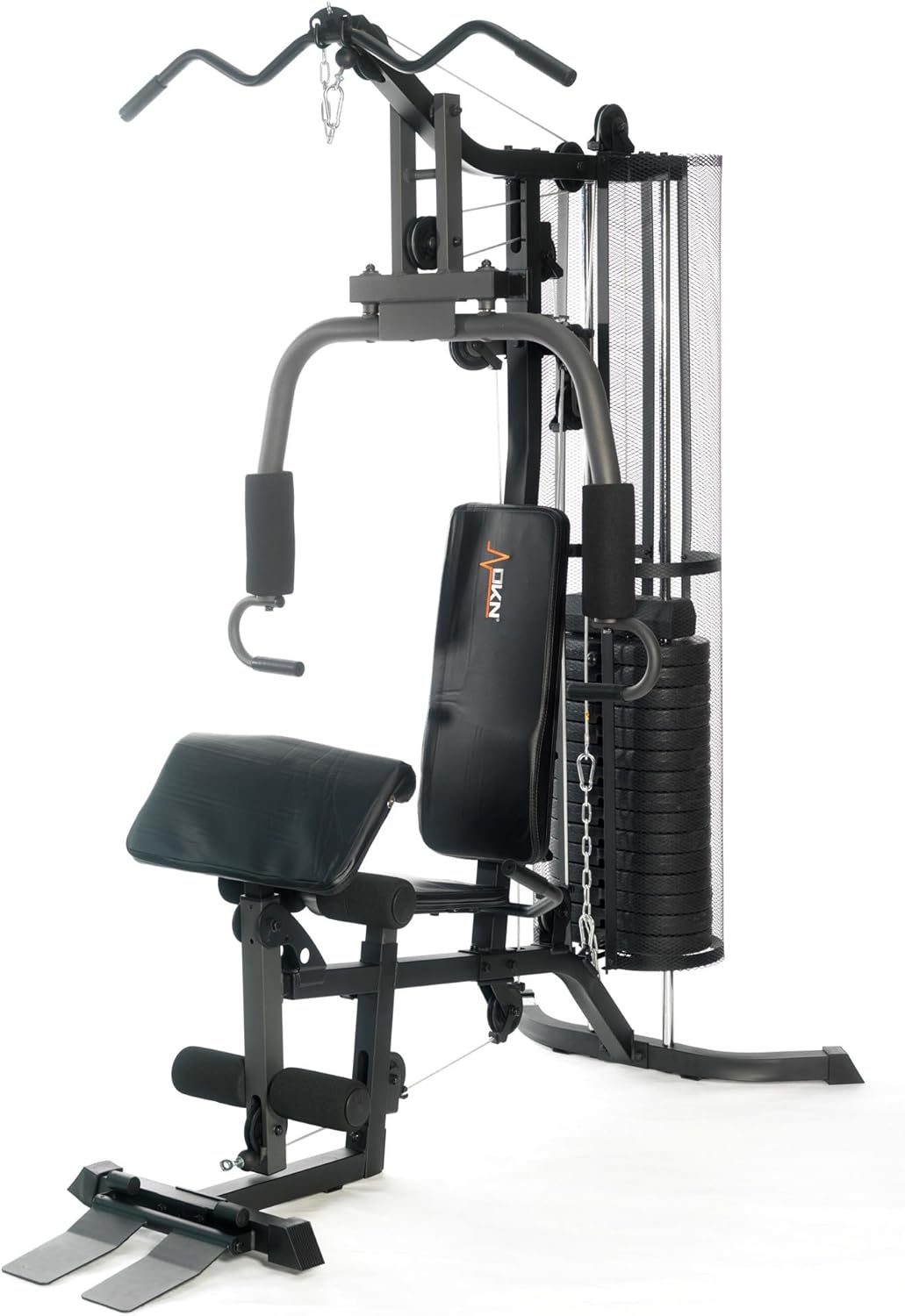 DKN Studio 7400 Compact Home Multi Gym Equipment w/Double Pulley, 80kg Weight Stack